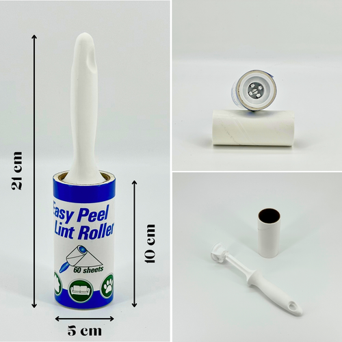 Lint roller adhesive fluff remover sticky roller 2 handles 6 refills 360 sheets - Picture 4 of 5