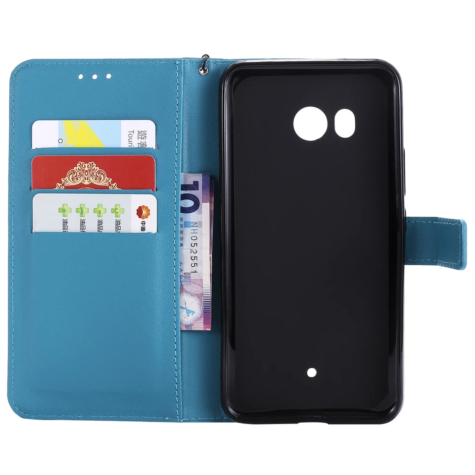 Shockproof Wallet Case Magnetic Leather Flip Phone Cover For HTC U11 - Image 3 of 4