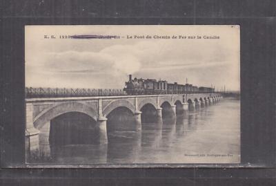FRANCE, RAILWAY BRIDGE OVER RIVER CANCHE, TRAIN, c1915 ppc., unused.