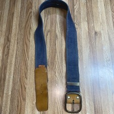 Vintage 1960  s Levi  s Denim  Leather Orange Tab Belt Adjustable Belt 22-34  