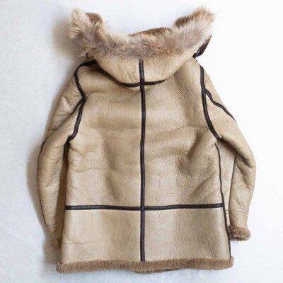 AVIREX B-7 Flight Jacket Shearling Alaskan Coat Men's Size M Beige