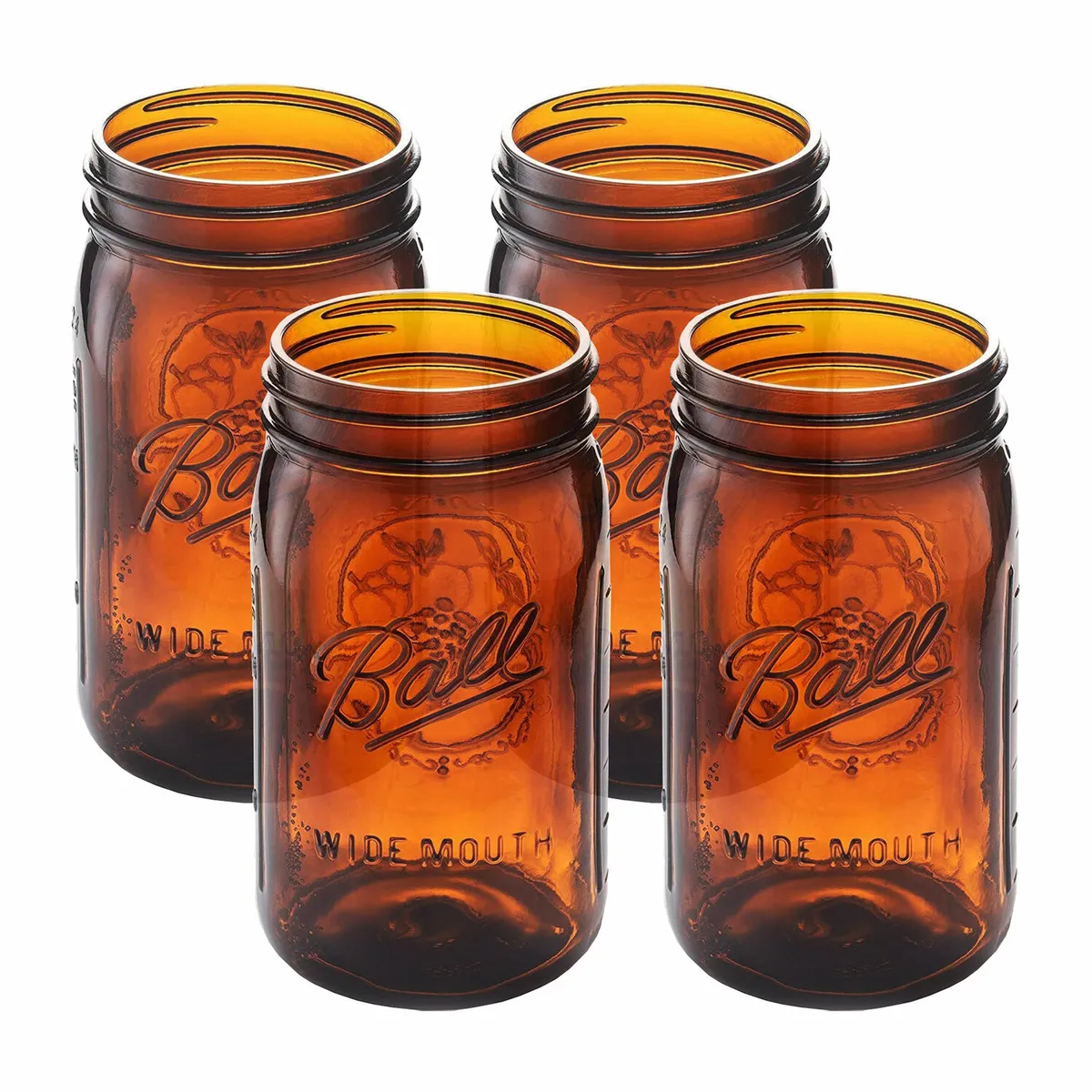 Ball Collection Elite Quart Wide Mouth Amber Canning Jar, Bulk, 6 Jars (No  Lids
