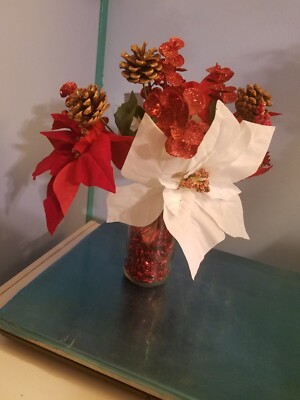 Handmade Table Decor I made this with a  recycled glass jar and assorted...