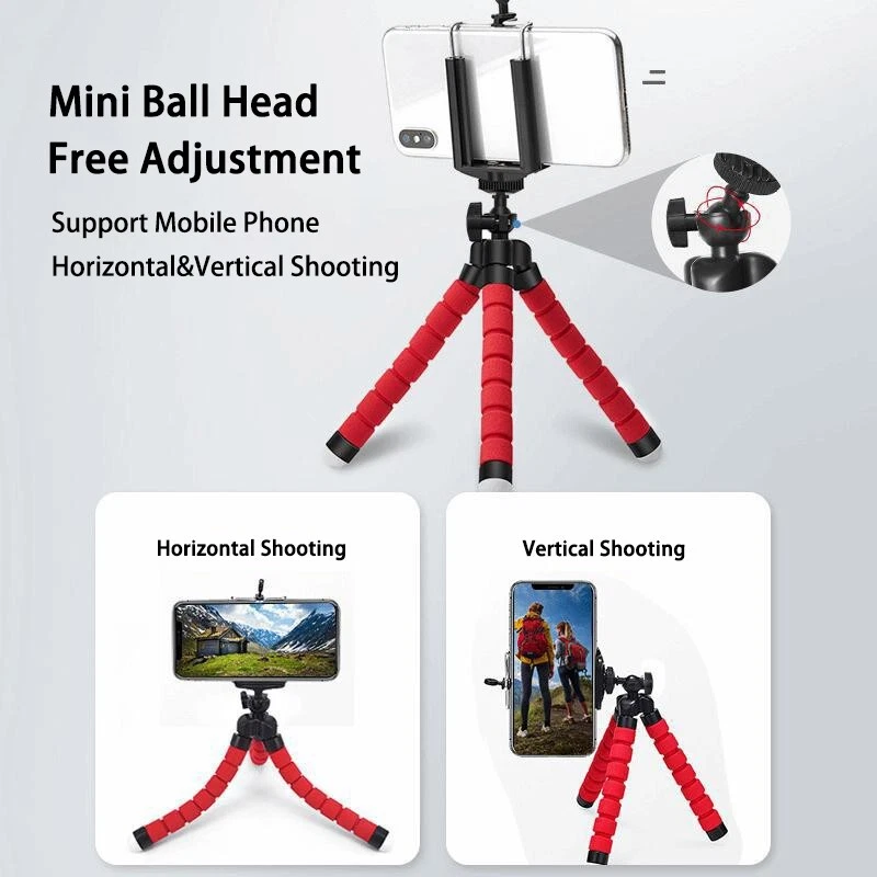 Cell Phone Octopus Tripod Flexible Selfie Stand Portable Desktop Holder - Image 4 of 4