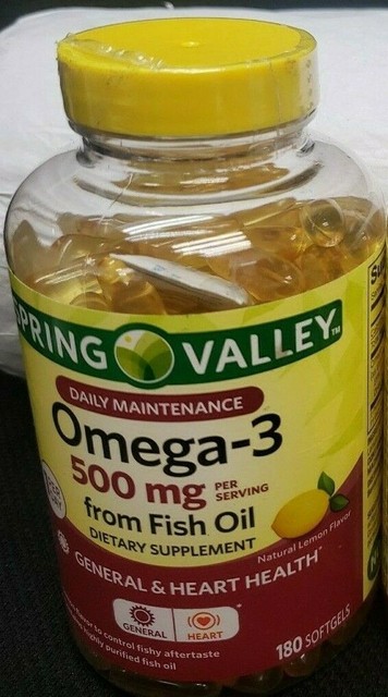 Spring Valley Omega-3 From Fish Oil Softgels 500mg 180ct for sale online |  eBay