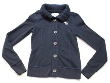 Abercrombie Kids Navy Blue Zip Button Up Sweater Jacket Size LARGE