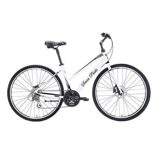 NEW White Seven Peaks Frontier Step Thru Fitness Comfort Hybrid Bike