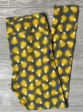 NEW Vintage Lularoe TC Leggings Blue with Yellow Light Bulbs Tall and Curvy