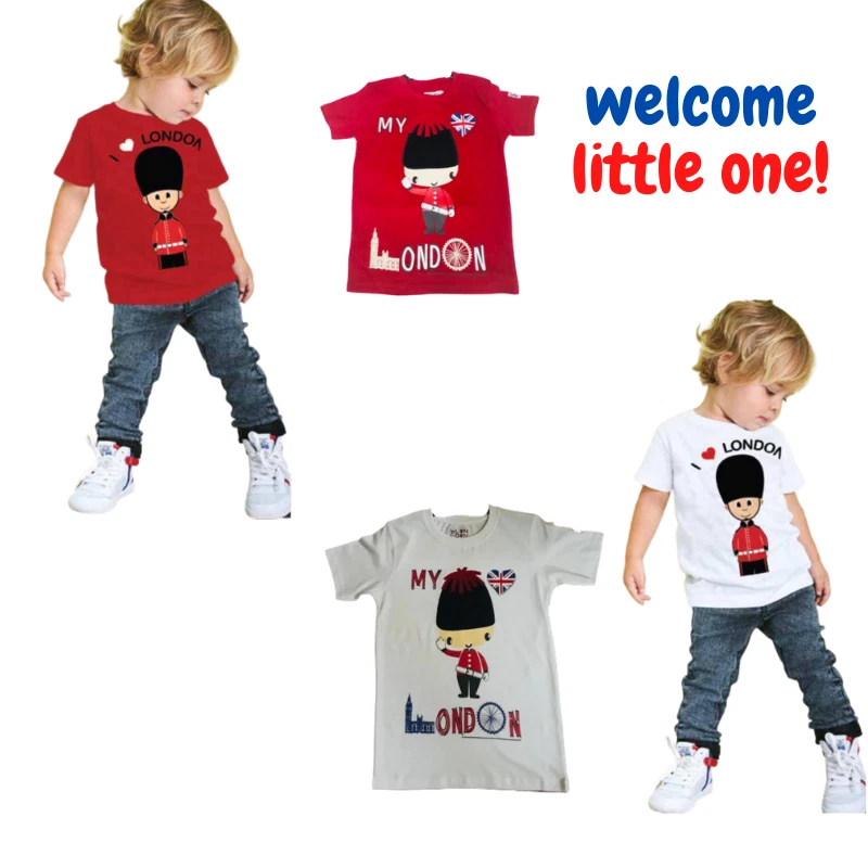 LONDON KING Kids Short Sleeve I Love London Printed T-Shirt || 100% Cotton