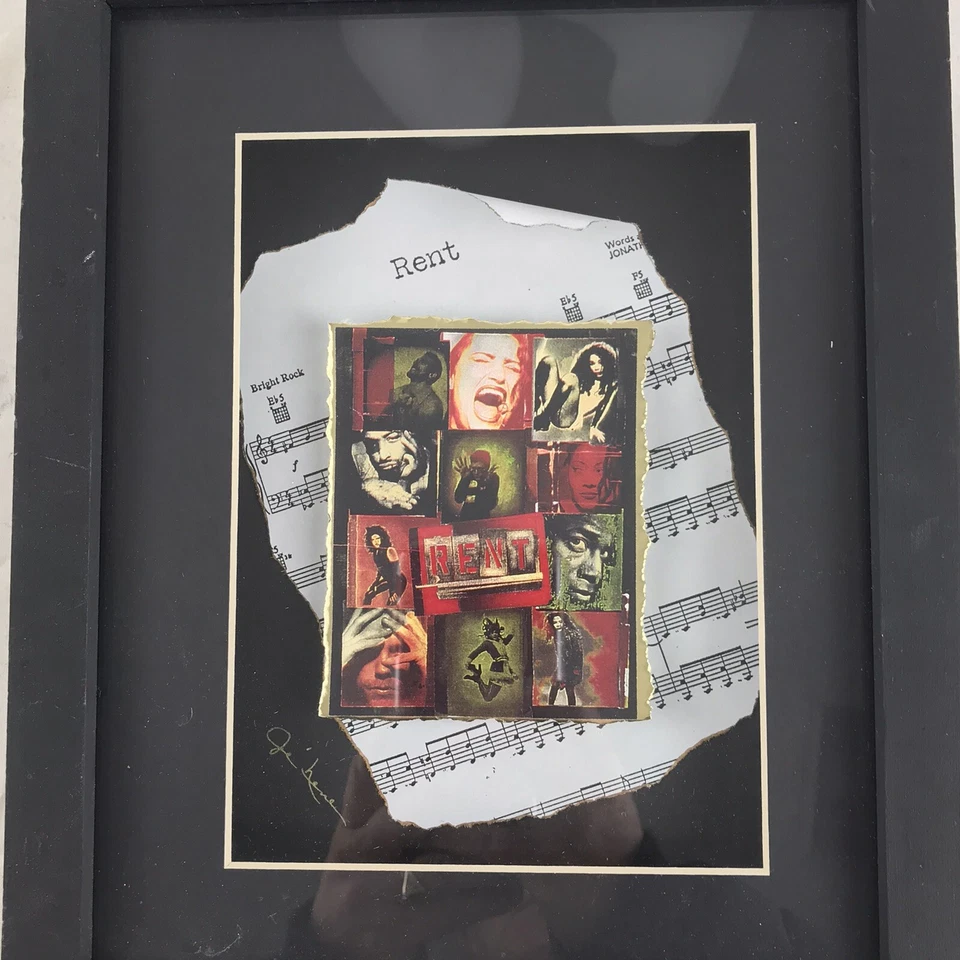 Rent The Musical Broadway Show Shadow Box Artwork Signed Je Heve 11 x 9" - Image 4 of 4