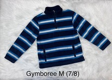 Gymboree Snow Legend Striped Fleece 1/4 Zip Pullover Size M 7/8 