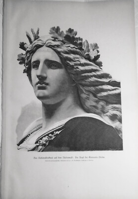 Das Nationaldenkmal auf dem Niederwald   Der Kopf der Germania-Statue - 1884
