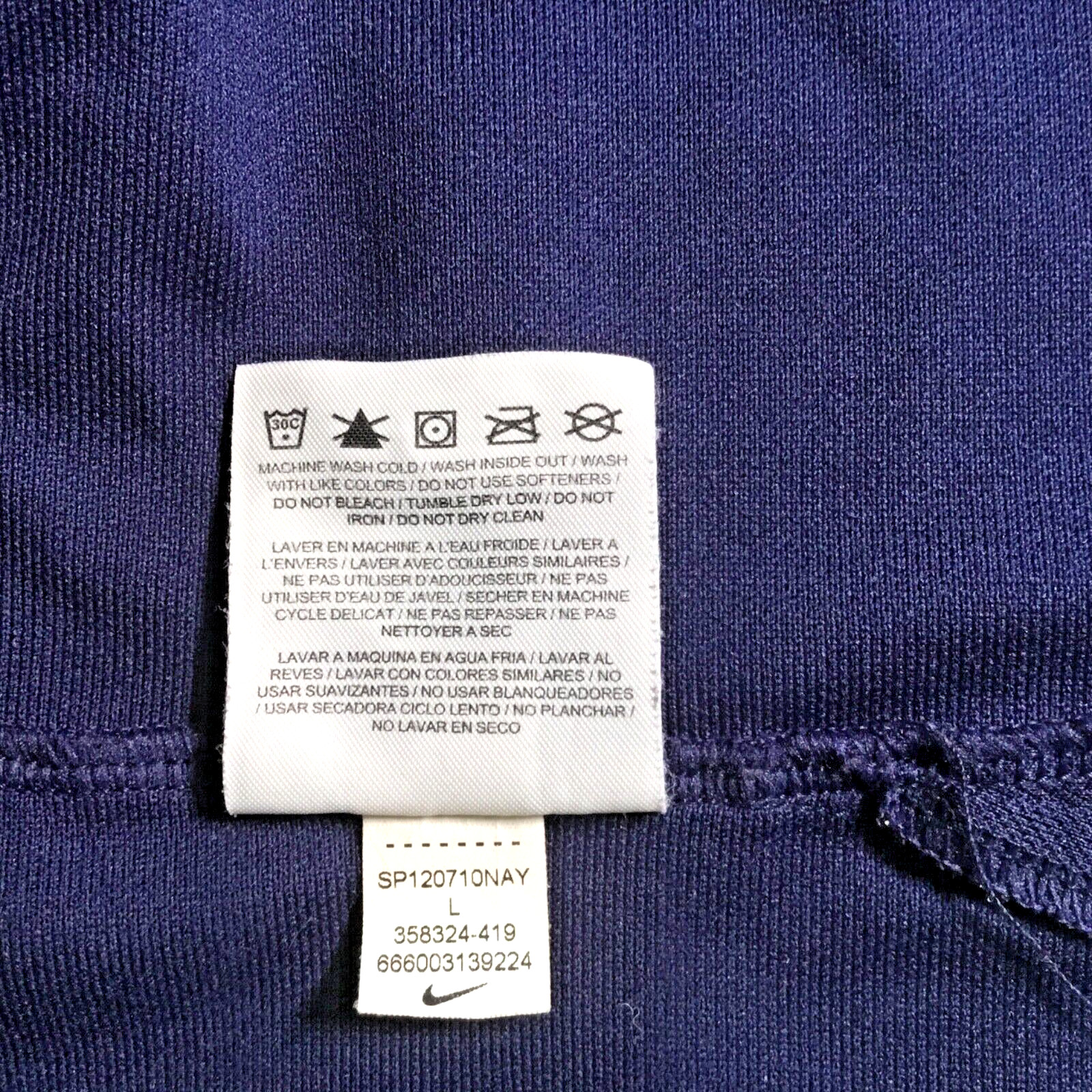 Nike Polo Shirt Men’s Size L Dry Fit Blue with Pepsi logo Collared Casual image 7
