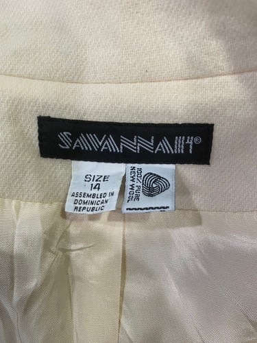 Vintage Cream Wool Coat with Removable Shoulder Pads - Picture 5 of 5