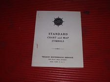 VINTAGE STANDARD CHART AND MAP SYMBOLS TEXACO WATERWAYS SERVICE 1955  14 X 16.5