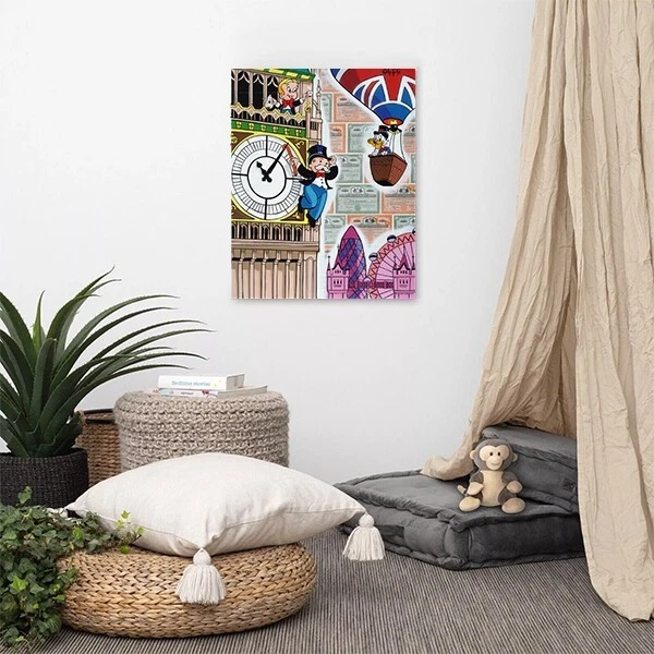 Alec Monopoly Canvas Print "Team on and Around Face of Big Ben" Wall Art - Image 4 of 4