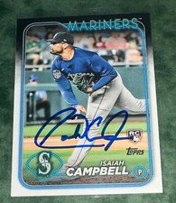 ISAIAH CAMPBELL SIGNED CARD ROOKIE CARD 2024 TOPPS RC  BASEBALL CARD AUTOGRAPHED