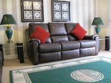 Parker knoll Dark Brown leather Albany 2 Piece suite 3 seater sofa and armchair.