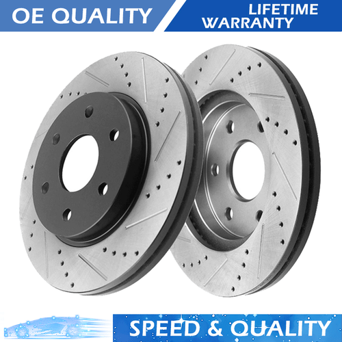 319mm Front Drilled Disc Rotors Brakes Pads for Toyota Tacoma 4Runner FJ Cruiser - Foto 25 di 31