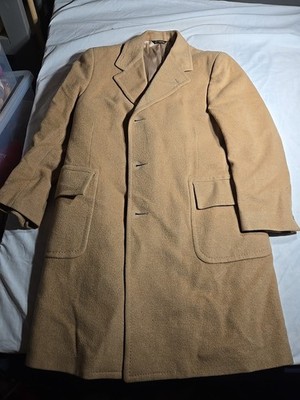 Vintage Al Baskin Classic 100% camel hair Suit overcoat Camel 46R