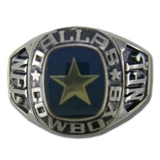 Dallas Cowboys Large Classic Silvertone NFL Ring