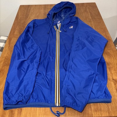 Vintage K-Way Le Vrai Claude 3.0 Windbreaker Jacket In Blue Size L