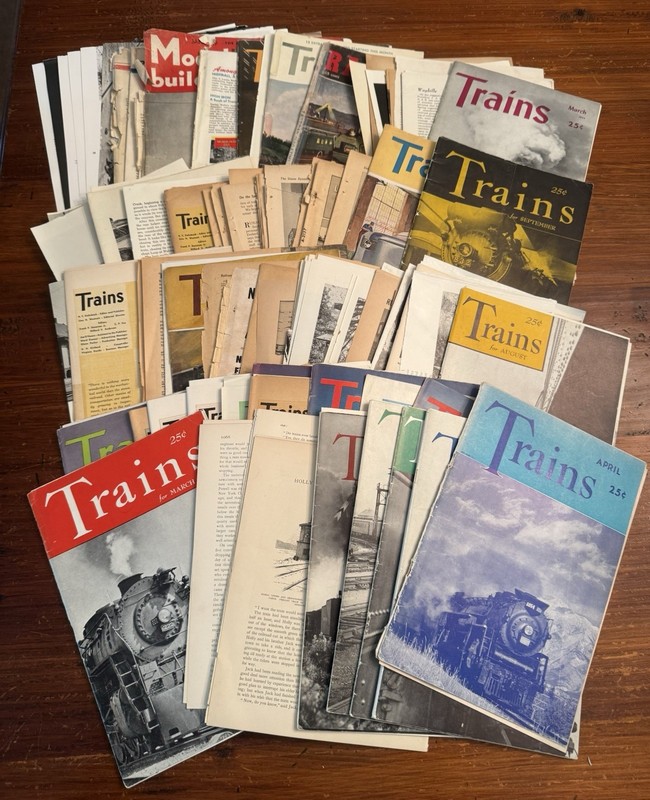HUGE 7lb Mystery TRAIN LOT  Vintage Magazines 1940’s