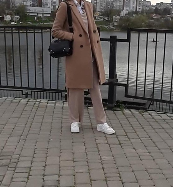 Women Hallhuber Coat Beige Wool XXS