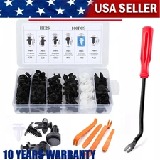 100 Clips Trim Auto Push Pin Rivet Bumper Fastener Door Panel Retainer 6 Size