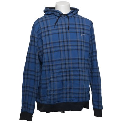 Nike, Kapuzenpullover, Größe: XXL, Blau/Grau, Baumwolle/Polyester, Karo #CVS