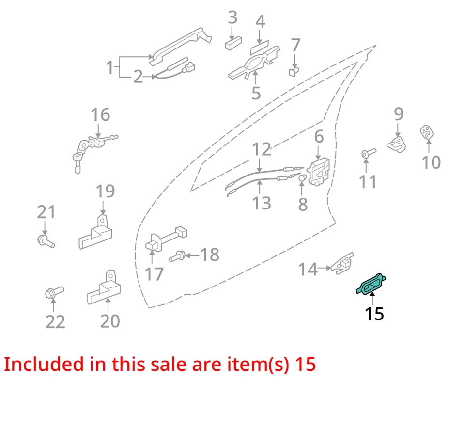 2007-2013 Mitsubishi Outlander Front Left Driver Inner Door Handle Bezel OEM - Image 3 of 4