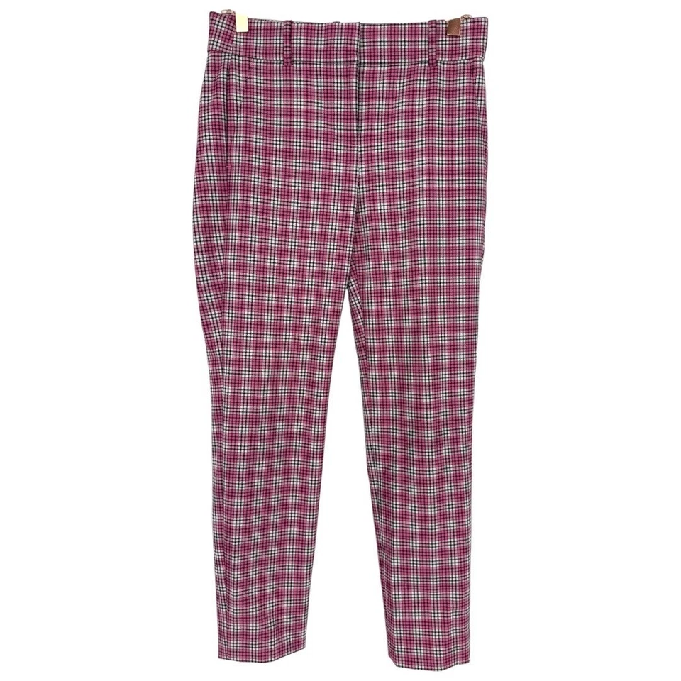 J. Crew 女式 Cameron 格子踝裤粉色黑色 2 码学院风职业休闲 — 第 4/4 张图片