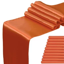 Satin Terracotta Table Runner 12 x 108 Inches Pack of 10 Long Table Runner fo...