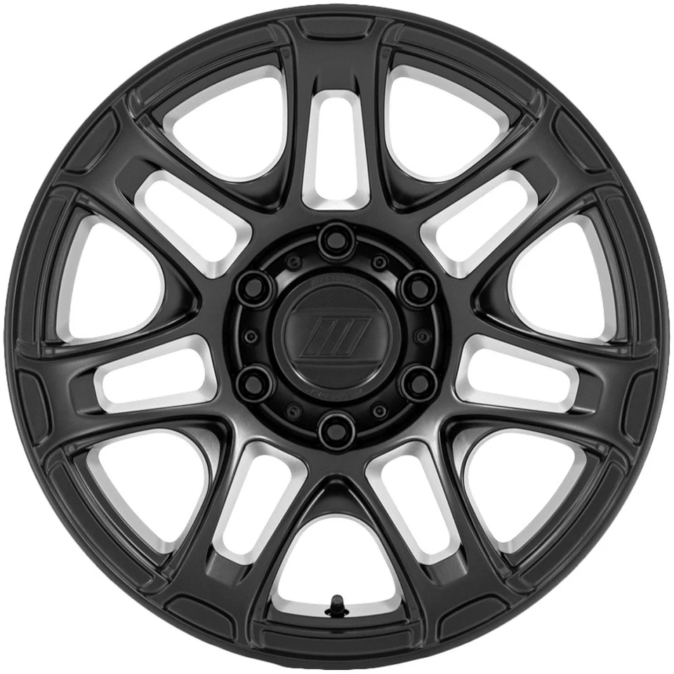 (Set of 4) Pro Comp PA204 Roughneck 17x8 5x4.5" +35mm Matte Black Wheels Rims Foto 4 de 4