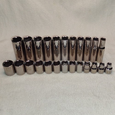 #ad Craftsman 24pc 3 8 Drive Metric Deep Shallow Socket Set most 6Pt 22 USA 23 $40.95