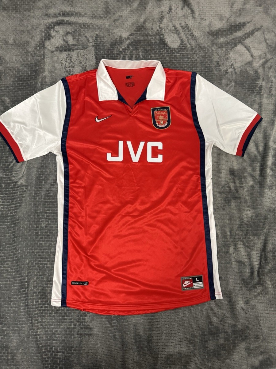 BERGKAMP 10 nike RETRO Arsenal 98/99 Home JVC Men's Jersey