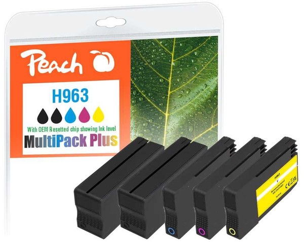 Peach PI300-1026 Peach Patrone Hp Nr.963 Multipack Plus Oem Reset 2Xbk,C,M,Y Rem-image