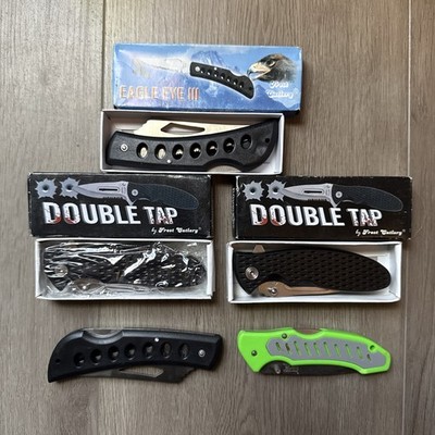Lot of 5 Frost Cutlery Folding Pocket Knives - Double Tap Eagle Eye