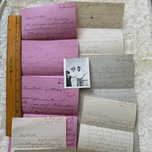 1931 Love Letters Lot Envelopes Photo Fontana California Depression Era Romance