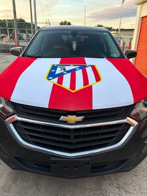 Atletico De Madrid Bandera Para Carro Elastica , La Liga , España