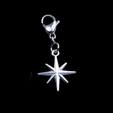 North Star Clip on Zipper Pull Charm-Purse Clip-Coat & Jacket Clip-Gift Tag Clip