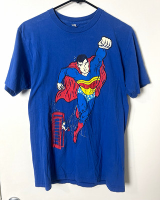 American Apparel Superman DC Universe Blue Graphic Crew Neck Short Sleeve Tee M