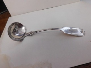 coin silver ladle hallmarked 6 inch 23 grams