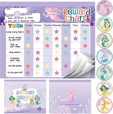Magnetic Reward Chart for Kids at Home, Behavior Chart Pad with 26 Chore Charts,