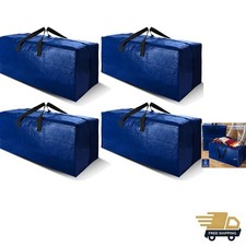 4 Pack Heavy Duty Extra Large Moving Bags with Backpack Straps - Strong Handl...