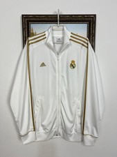 Vintage Adidas Real Madrid Football White Jacket Soccer Track Top Mens Size M