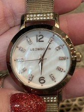 Liz Claiborne Mother Pearl Rose Gold 33mm Women s Watch Working