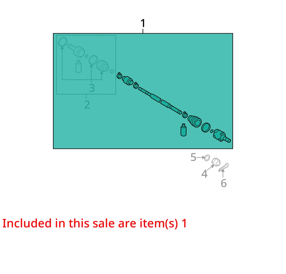 Hyundai Elantra 2007-2010 eje pasajero delantero CV C/V WGOCC Foto 2 de 3