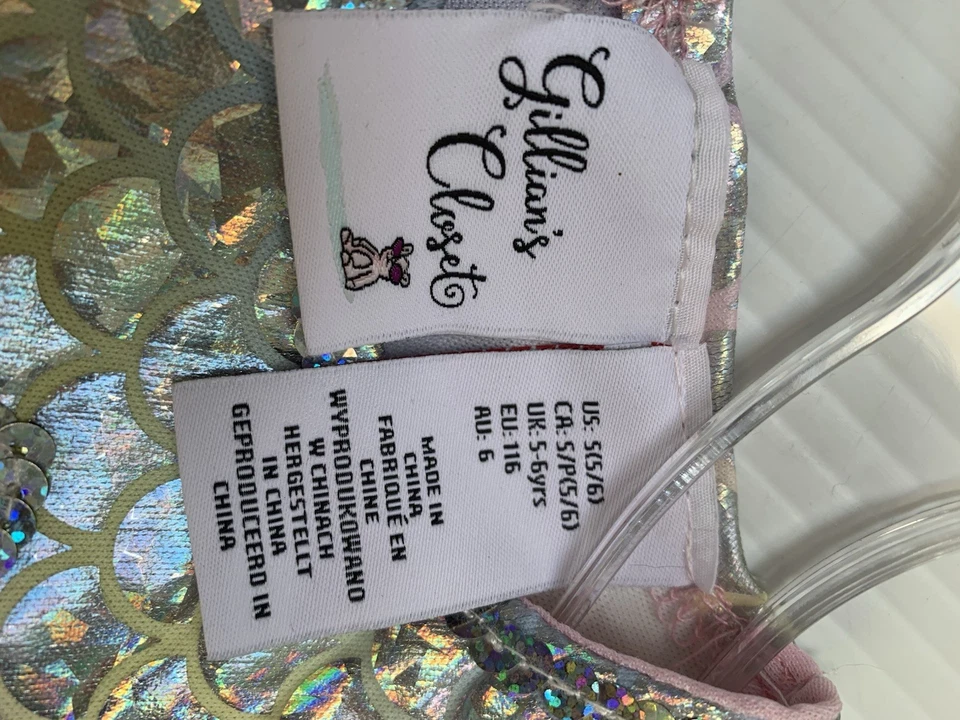 Gillian’s Closet Girls Party Dress Size 6 Layers Of Tulle With ShinySilverScales - Image 4 of 4