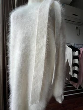 Angora Blended Jumper Super Soft Fluffy Fuzzy  Pullover